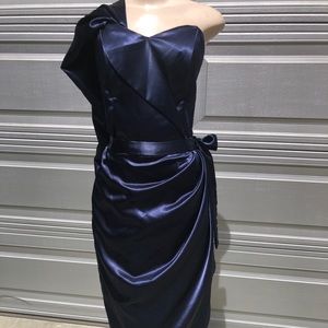1940’s Vintage Satin one shoulder sweetheart Dress